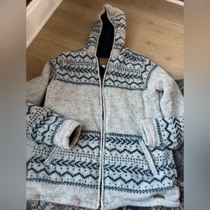 Laundromat (Lost Horizons) Wool Full Zip Fair Isle Fleece Lined Sweater Jacket
